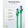 CAT 6A Câble Patch, S/FTP (PiMF), 3 m, vert, Lot de 5conducteur en cuivre (CU), gaine de câble sans halogène (LSZH)