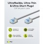 CAT 6A Câble Patch Ultra-Flexible, Slim, U/FTP, grisfiches extra-courtes, conducteur en cuivre pur (CU), LSZH, gaine TPE, AWG 32