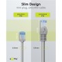 CAT 6A Câble Patch Ultra-Flexible, Slim, U/FTP, grisfiches extra-courtes, conducteur en cuivre pur (CU), LSZH, gaine TPE, AWG 32