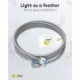 CAT 6A Câble Patch Ultra-Flexible, Slim, U/FTP, grisfiches extra-courtes, conducteur en cuivre pur (CU), LSZH, gaine TPE, AWG 32