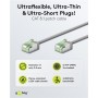 CAT 8.1 Câble Patch Ultra-Flexible, Slim, U/FTP, grisfiches extra-courtes, conducteur en cuivre sans oxygène (OFC) à 99,9 %, LSZH, gaine TPE, AWG 32