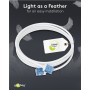 CAT 6A Câble Patch Ultra-Flexible, Slim, U/UTP, blancfiches extra-courtes, conducteur en cuivre pur (CU), LSZH, gaine TPE, AWG 32