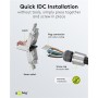 CAT 6 Connecteur RJ45 Blindé STP, Installation sans Outilpour un diamètre de câble de 5,0-8,5 mm, bouchon à vis, montage IDC sans outils
