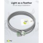 CAT 8.1 Câble Patch Ultra-Flexible, Slim, U/FTP, grisfiches extra-courtes, conducteur en cuivre sans oxygène (OFC) à 99,9 %, LSZH, gaine TPE, AWG 32