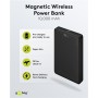 Power Bank Magnétique sans Fil 10.000 mAhadhère magnétiquement au dos du mobile, idéal pour charger et téléphoner en même temps