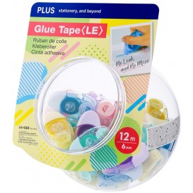 PLUS JAPAN Mini-roller de colle \"LE\", 6mm x 12m, dans bocal