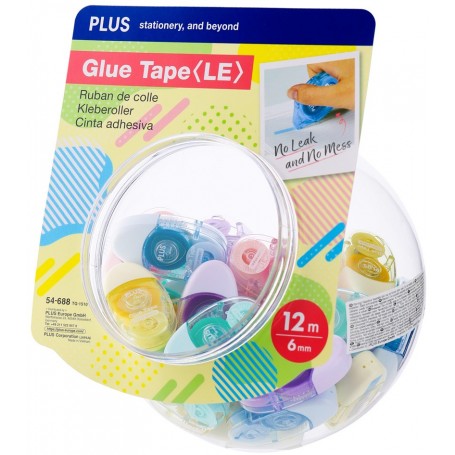 PLUS JAPAN Mini-roller de colle \"LE\", 6mm x 12m, dans bocal