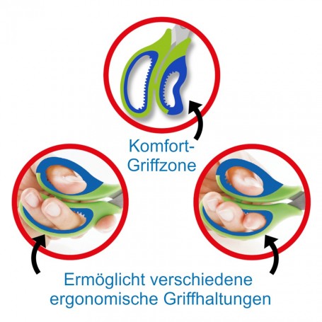 Lufer Ciseaux ergonomiques, longueur: 150 mm, vert/jaune