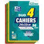 Oxford Cahier pochettes DUO, 240 x 320 mm, seys,pack de 4