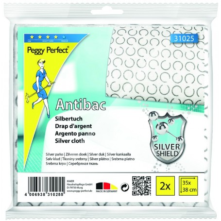 Peggy Perfect Chiffon d\'argent \"Antibac\", pack de 2
