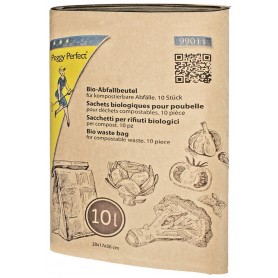 Peggy Perfect Sac poubelle compostable, 10 litres, marron