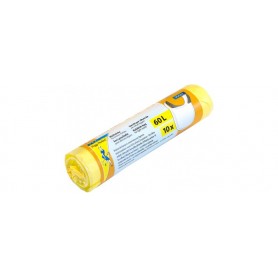 Peggy Perfect Sac poubelle HDPE, 60 litres, jaune