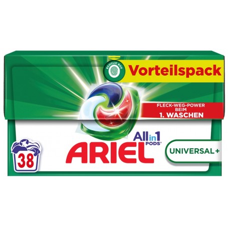 ARIEL Lessive en capsules All-in-1 Universal+, 38 lavages
