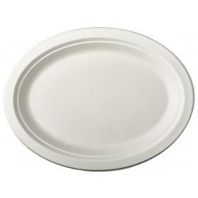 PAPSTAR Assiette en canne sucre \"pure\", ovale, 260x220 mm