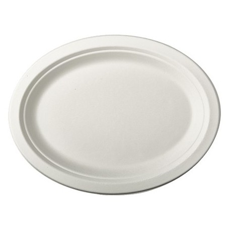 PAPSTAR Assiette en canne sucre \"pure\", ovale, 260x220 mm