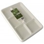 PAPSTAR Plateau en canne sucre, 5 compartiments, blanc