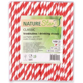 NATURE Star Paille en papier, 197 mm, ray jaune/blanc