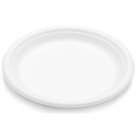 NATURE Star Assiette en canne sucre Bordofino, rond, blanc