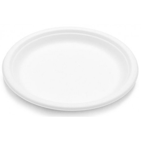 NATURE Star Assiette en canne sucre Bordofino, rond, blanc