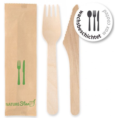 NATURE Star Jeu de couverts Simple, en bouleau, 2 pices