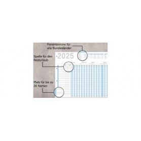 RNK Verlag Urlaubsplaner 2025, (B)1.000 x (H)297 mm, gefalzt