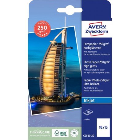 AVERY Zweckform Papier photo jet d\'encre PREMIUM, 10 x 15 cm