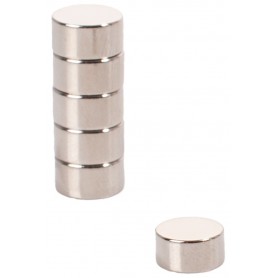 pavo Aimant au nodyme, rond, dimensions: 10 x 5 mm, argent