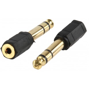 Valueline adapter plug 6.35mm plug to 3.5mm stereo socket (GOLD)