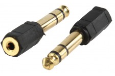 Valueline adapter plug 6.35mm plug to 3.5mm stereo socket (GOLD)
