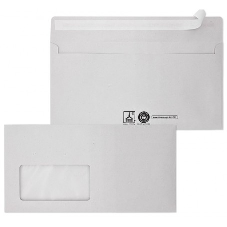 MAILmedia Enveloppes recycles, format long, auto-adhsif