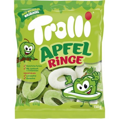 Trolli Bonbon glifi aux fruits RONDELLES DE POMME, 150 g