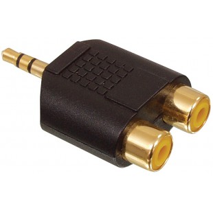 Valueline adapter plug 3.5mm stereo plug to 2 phono sockets (GOLD)