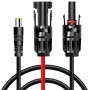 LogiLink Cble pour panneau solaire, 1,8 m, noir/rouge