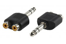 Valueline adapter plug 6.35mm stereo plug to 2 phono sockets