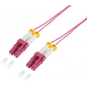 LogiLink Cble patch fibre optique, 2x LC-Duplex, OM4, 1,0 m