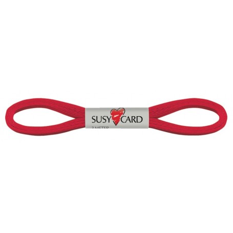 SUSY CARD Ruban cadeau \"Easy\", 6 mm x 3 m, rouge