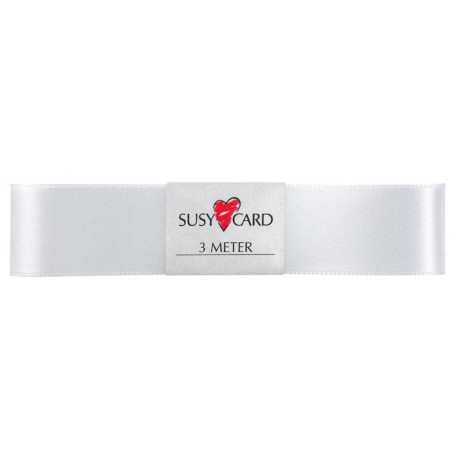 SUSY CARD Ruban cadeau \"double satin\", 25 mm x 3 m, rouge