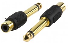 Valueline adapter plug 6.35mm mono plug to phono socket (GOLD)