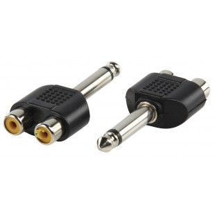 Valueline adapter plug 6.35mm mono plug to double RCA socket