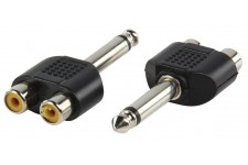 Valueline adapter plug 6.35mm mono plug to double RCA socket