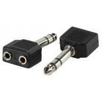 Valueline adapter plug 6.35mm stereo plug to 2 x 3.5mm stereo socket