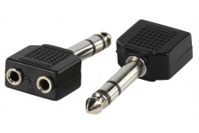 Valueline adapter plug 6.35mm stereo plug to 2 x 3.5mm stereo socket