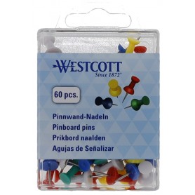 WESTCOTT pingle pour tableau en lige, assorti, 60 pices