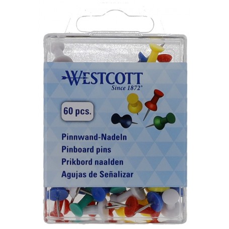 WESTCOTT pingle pour tableau en lige, assorti, 60 pices