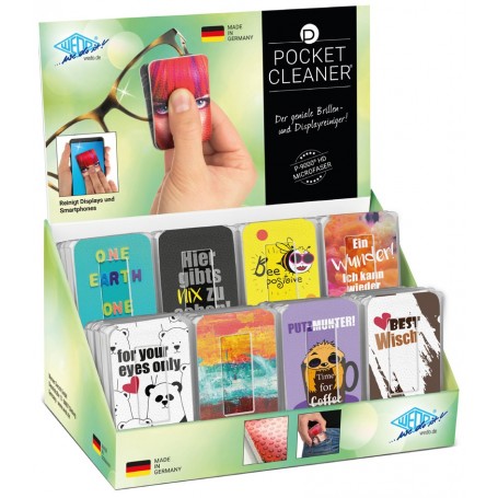 WEDO Brillen-Putztuch PocketCleaner, 32er Display