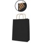 APLI Sac en papier, kraft, petit, noir