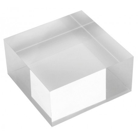 deflecto Bloc d\'acrylique, 100 x 100 x 25 mm, transparent