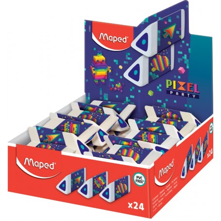 Maped Gomme en plastique Pyramide PIXEL PARTY, prsentoir
