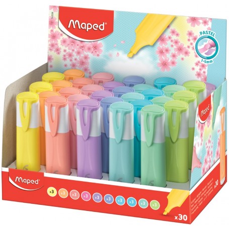 Maped Surligneur FLUO\'PEPS PASTEL, prsentoir de 30