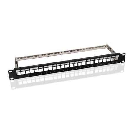 Rack support Keystone 19" 24 ports noir